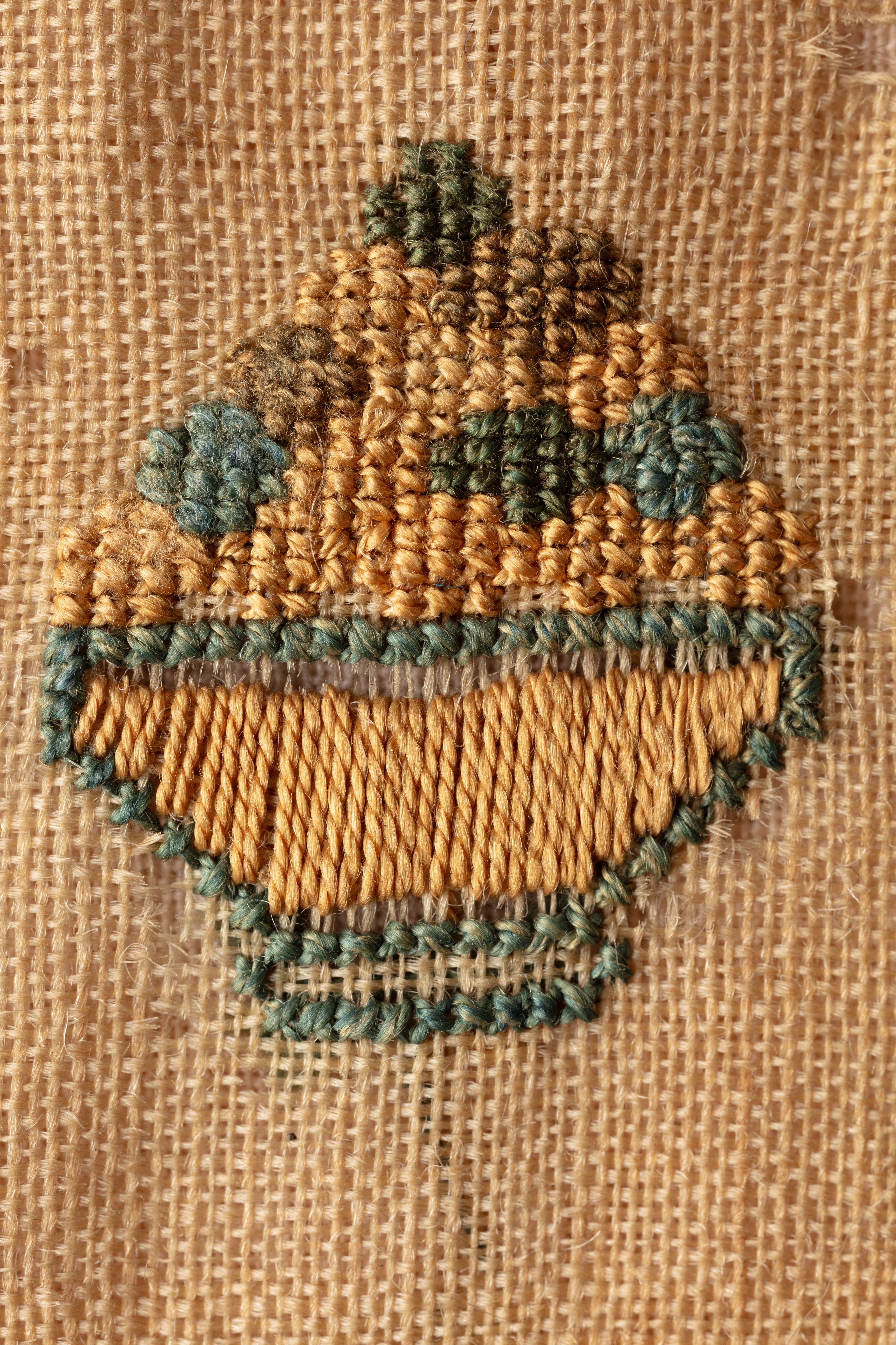 fine cloth, finely stitched sampler with texts, alphabets, numerals, and motifs.