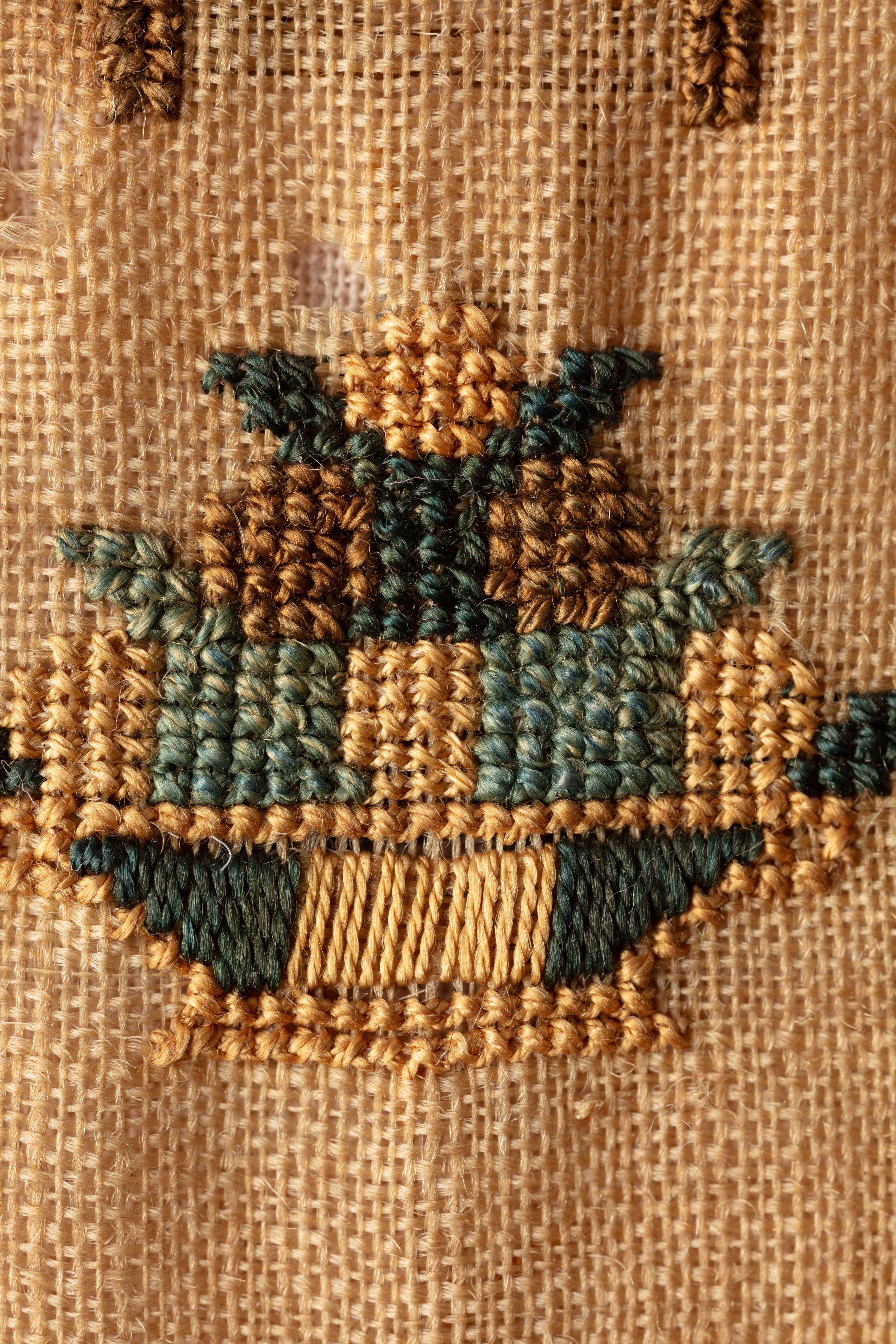 fine cloth, finely stitched sampler with texts, alphabets, numerals, and motifs.